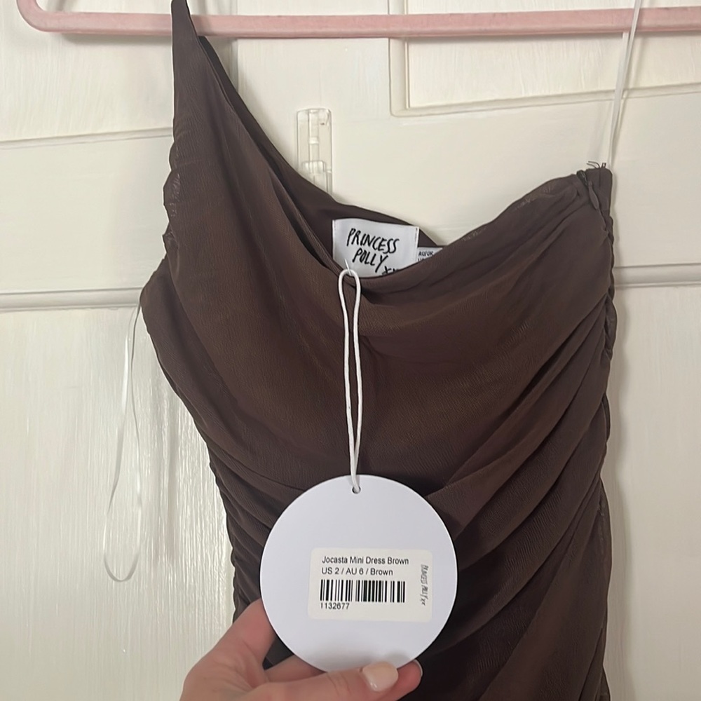Princess polly Jacosta mini dress brown. Size 2. New with tags